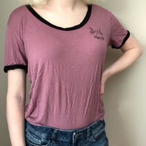Embroidered ringer tee